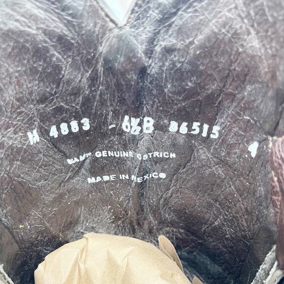 Lucchese Brown Black Turquoise Amberlyn Full Quill Ostrich Cowgirl Boot size 6.5 - Picture 11 of 11